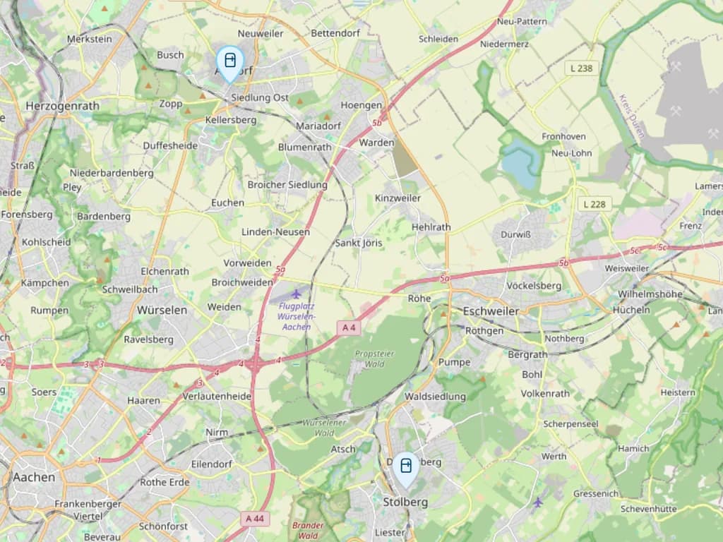 Vorschaukarte mit Milano-Standorten